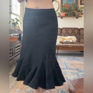 Black mermaid midi skirt